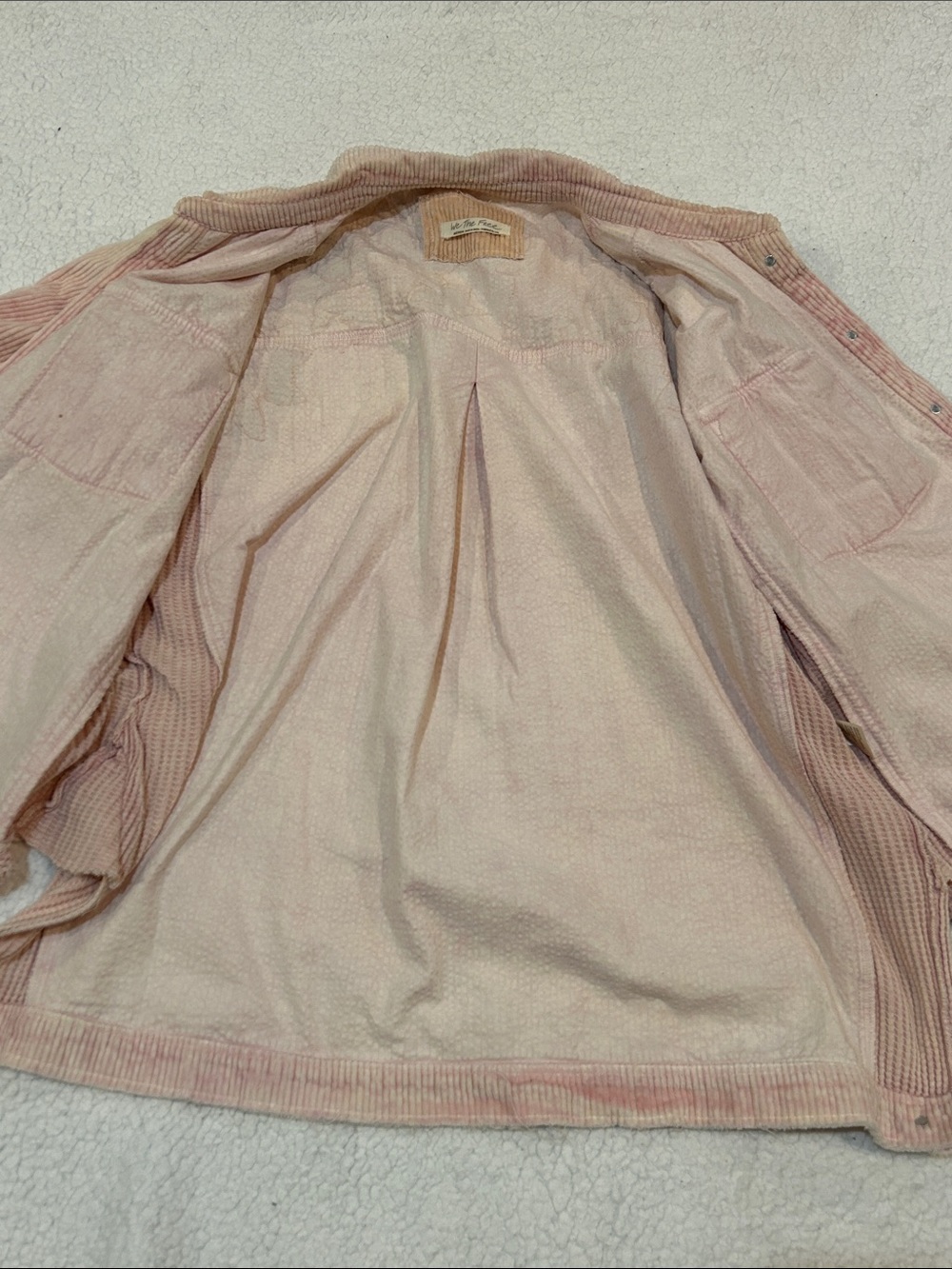 We The Free Dawn Break Pink Corduroy Jacket Medium Floral Embroidered Cotton - Picture 11 of 17